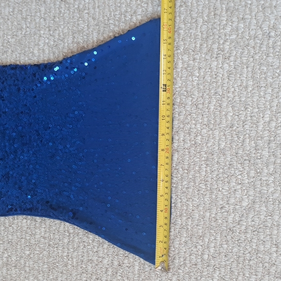 Blue Sequin Sleeveless Top Size Small - Picture 9 of 15
